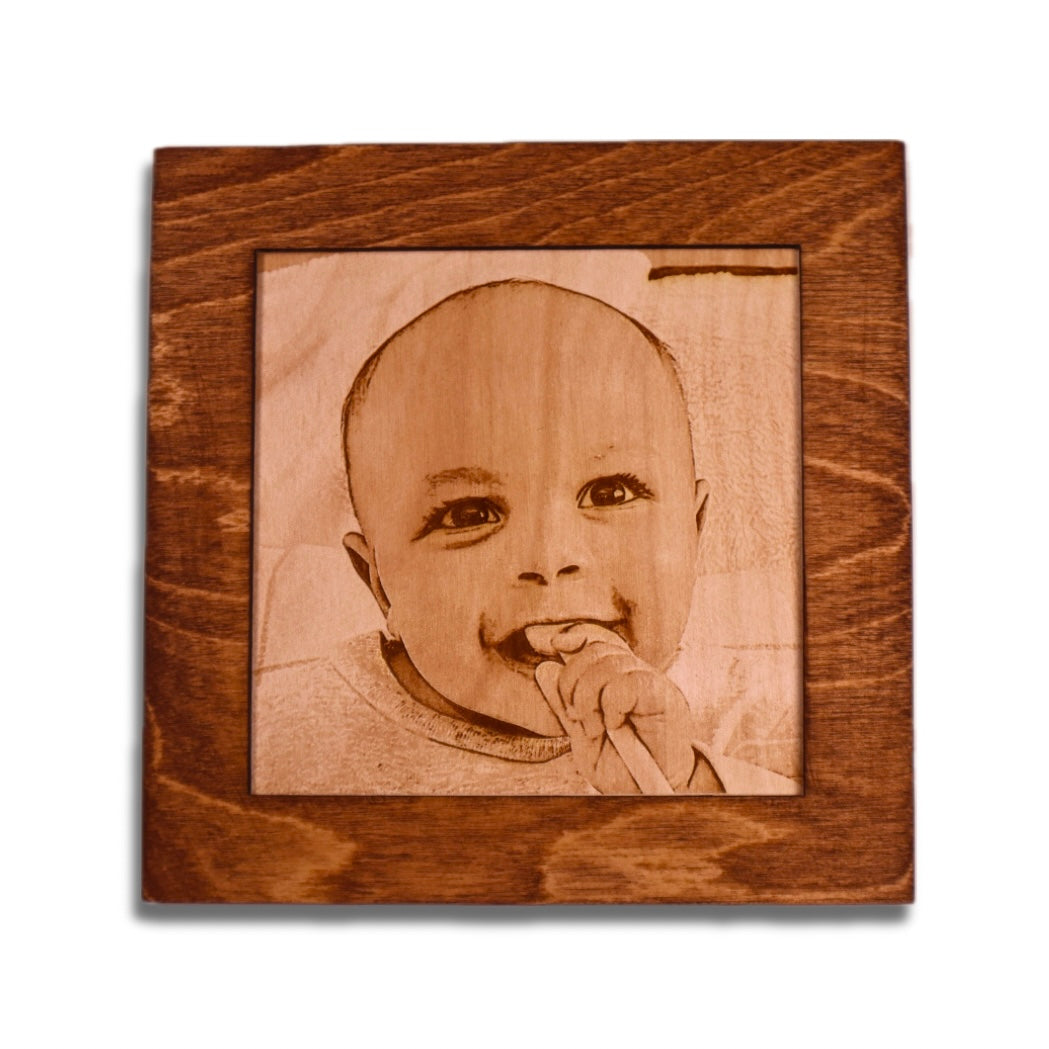 Custom Wood Engraved Portrait - 7x7